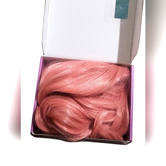 32" Women's Cosplay Pink Wavey Wig with Cap - Picture 3 of 7